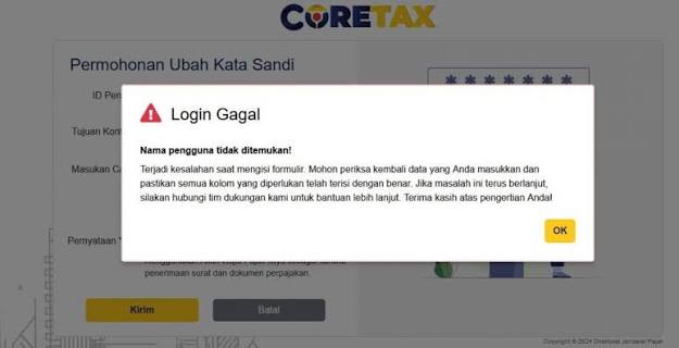 Tidak Bisa Login Coretax Nama Pengguna Tidak Ditemukan