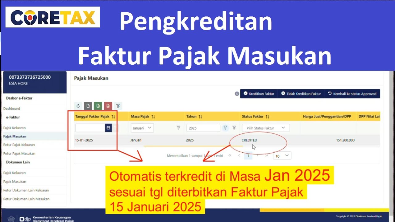 Cara Kreditkan Faktur Pajak Masukan di Coretax